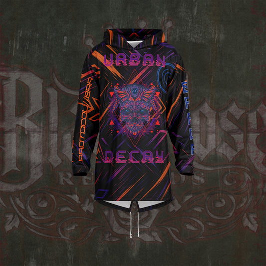"URBAN DECAY PROTOCOL" Athletic Elongated Hoodie – Black Rose Records Exclusive